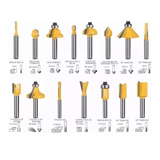 Foto 2 | Fresa 1/4 Broca Para Enrutador De Carburo De Tungsteno 15 Pz Eo Safe Imports Esi-13100 Amarillo
