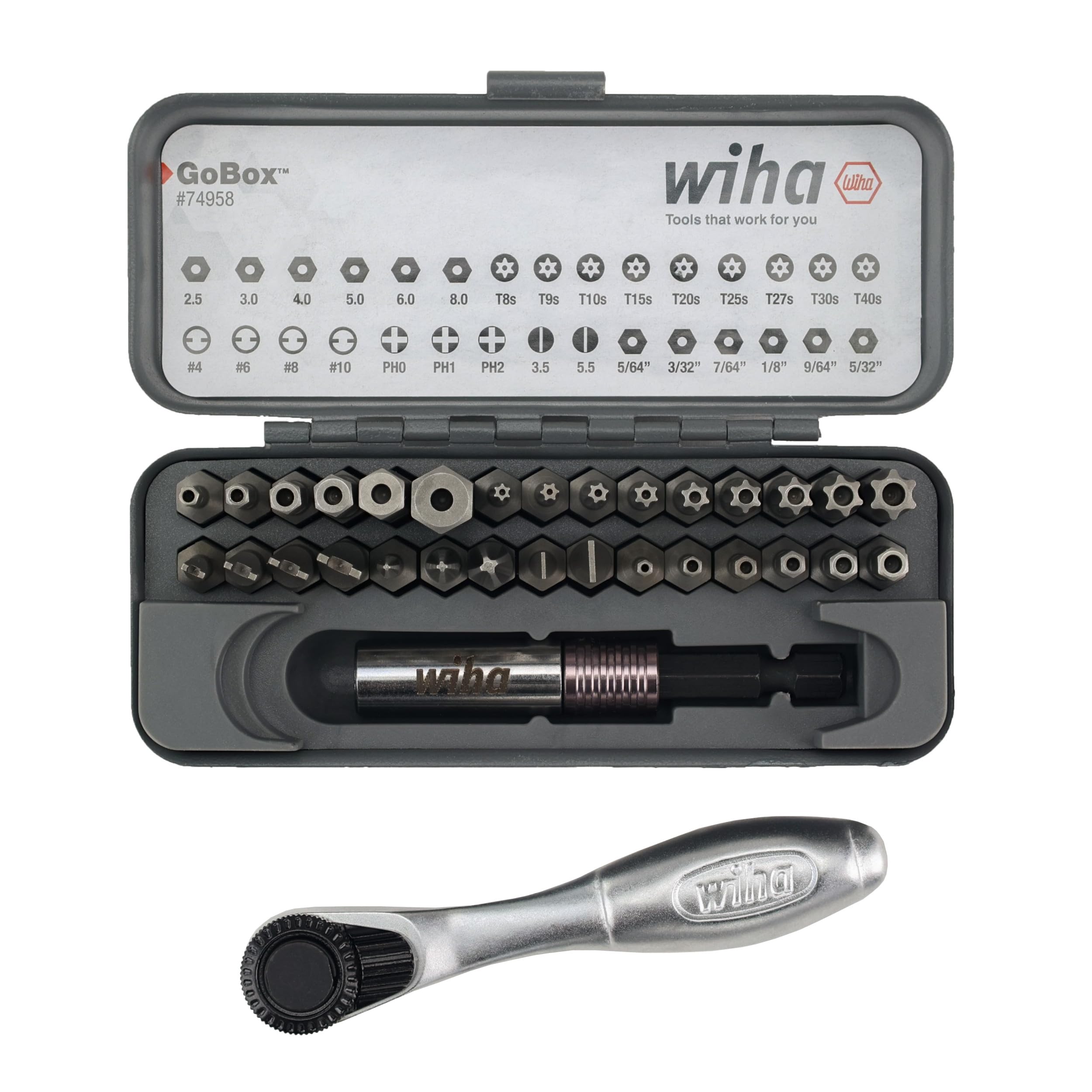 Foto 4 pulgar | Juego De Brocas Wiha 74958 Gobox De 32 Piezas Con Mini Trinquete - Venta Internacional.