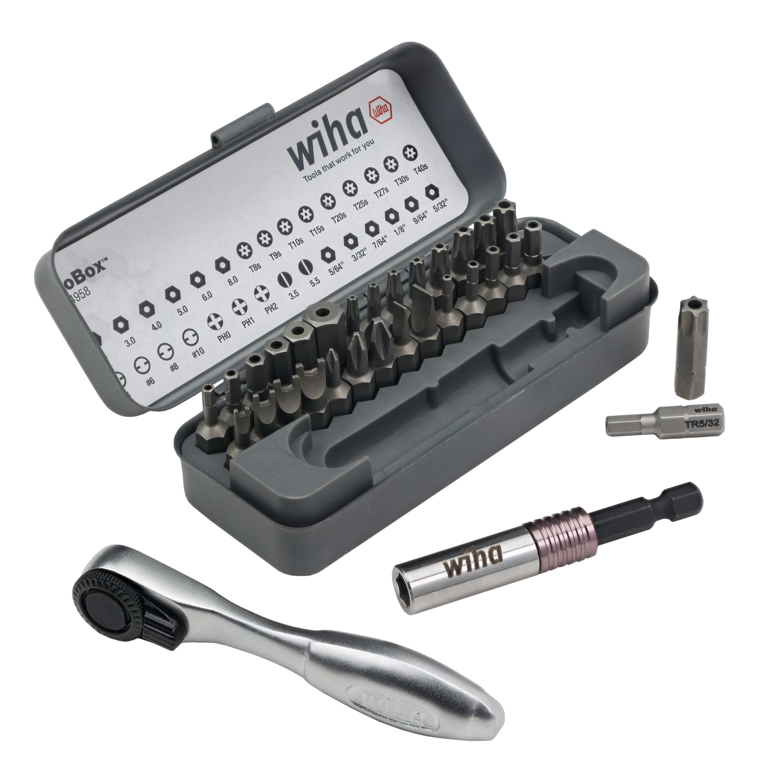 Foto 6 pulgar | Juego De Brocas Wiha 74958 Gobox De 32 Piezas Con Mini Trinquete - Venta Internacional.