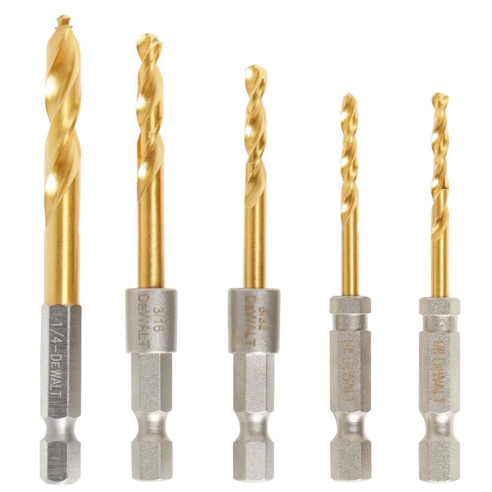Juego De Brocas Dewalt Impact Ready De Nitruro De Titanio, 5 Piezas Dd5155 - Venta Internacional.