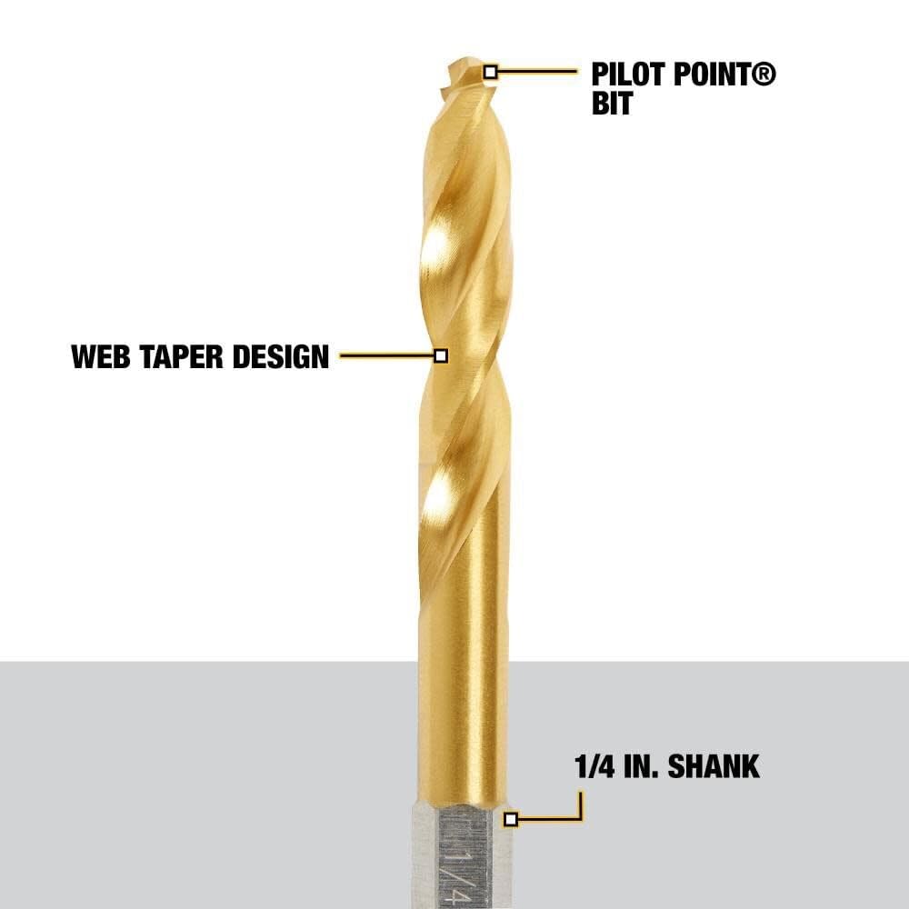 Foto 4 pulgar | Juego De Brocas Dewalt Impact Ready De Nitruro De Titanio, 5 Piezas Dd5155 - Venta Internacional.