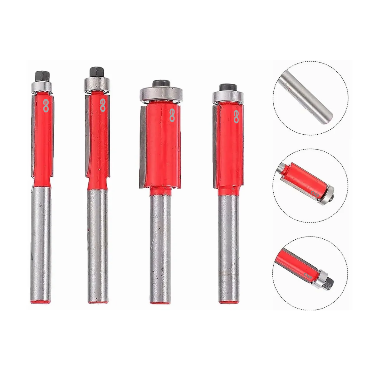 Foto 3 pulgar | Juego De 4 Piezas Brocas Rectas Eo Safe Imports Esi-1486-1 Color Rojo