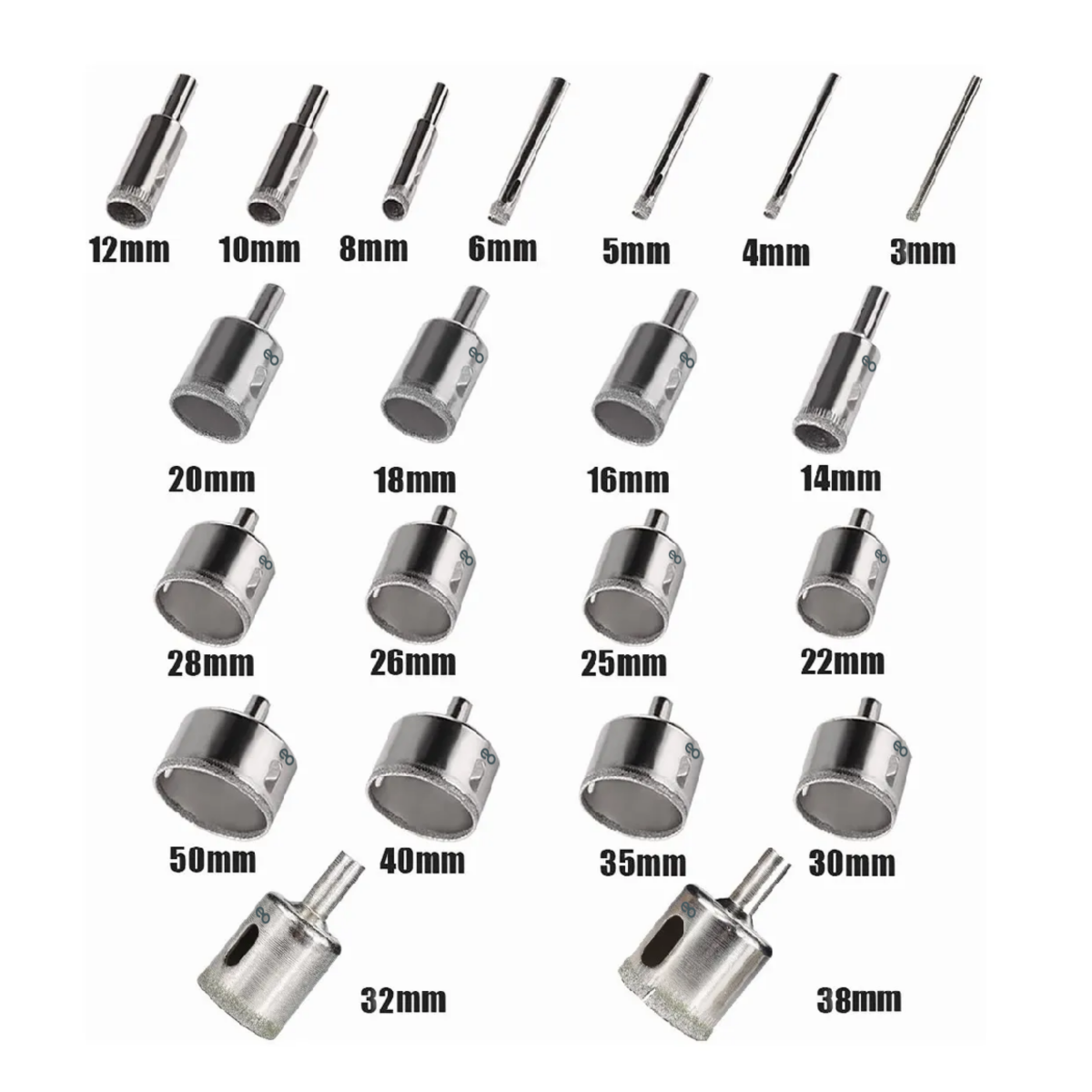 Foto 4 pulgar | Language Kit De Brocas Para Cerámica, Mármol Y Vidrio Eo Safe Imports  Esi-663-1 Plata