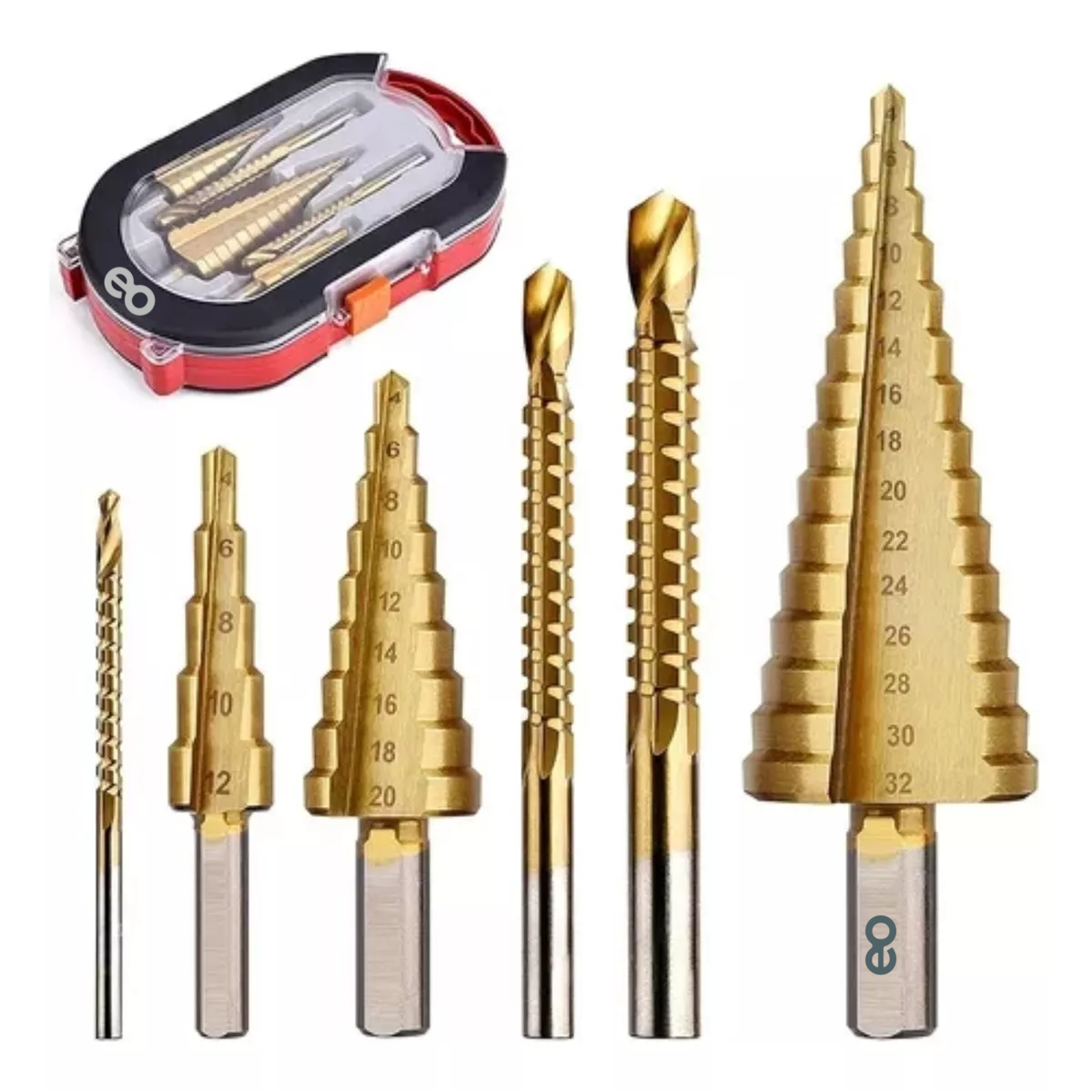 Foto 4 | Language Set 6 Brocas Escalonadas Sierra Titanio Acero Esi-9284-1-1dorado