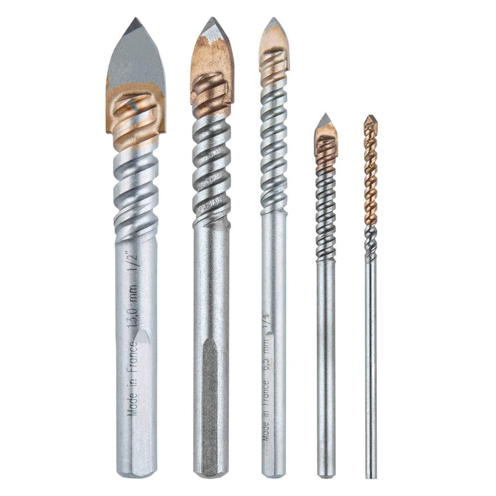 Juego Brocas Vidrio Makita 5 Pzas 1/8' 3/16' 1/4' 3/8' 1/2'