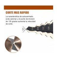 Foto 3 pulgar | Set Brocas Escalonadas Para Múltiples Agujeros Eo Safe Imports Esi-2617-1 Plata
