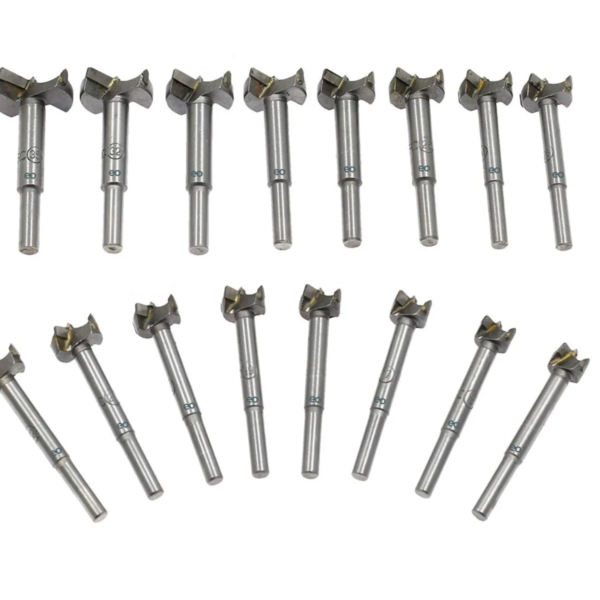 Kit De 16 Brocas 15-35mm Para Carpintería Eo Safe Imports Esi-2218-1 Plata