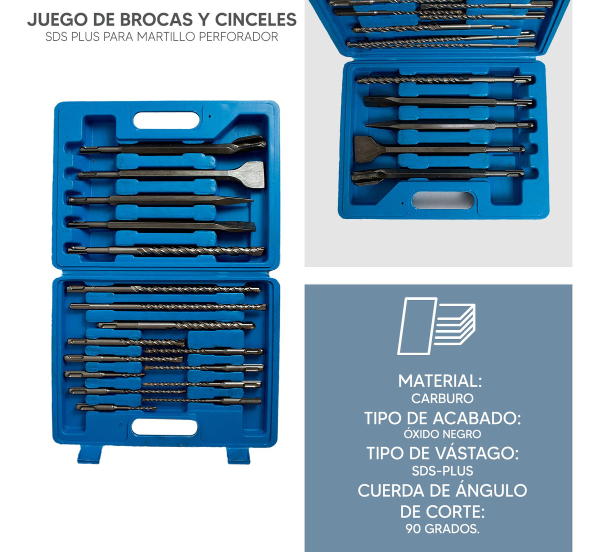Foto 5 pulgar | Jauz Juego De Brocas Y Cinceles Sds Plus Estuche 17 Piezas