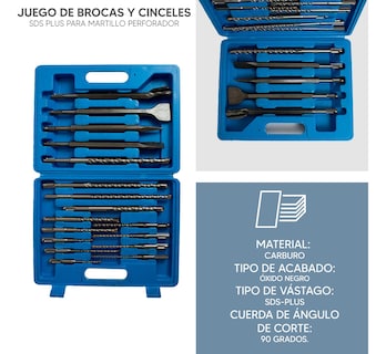 Foto 4 | Jauz Juego De Brocas Y Cinceles Sds Plus Estuche 17 Piezas