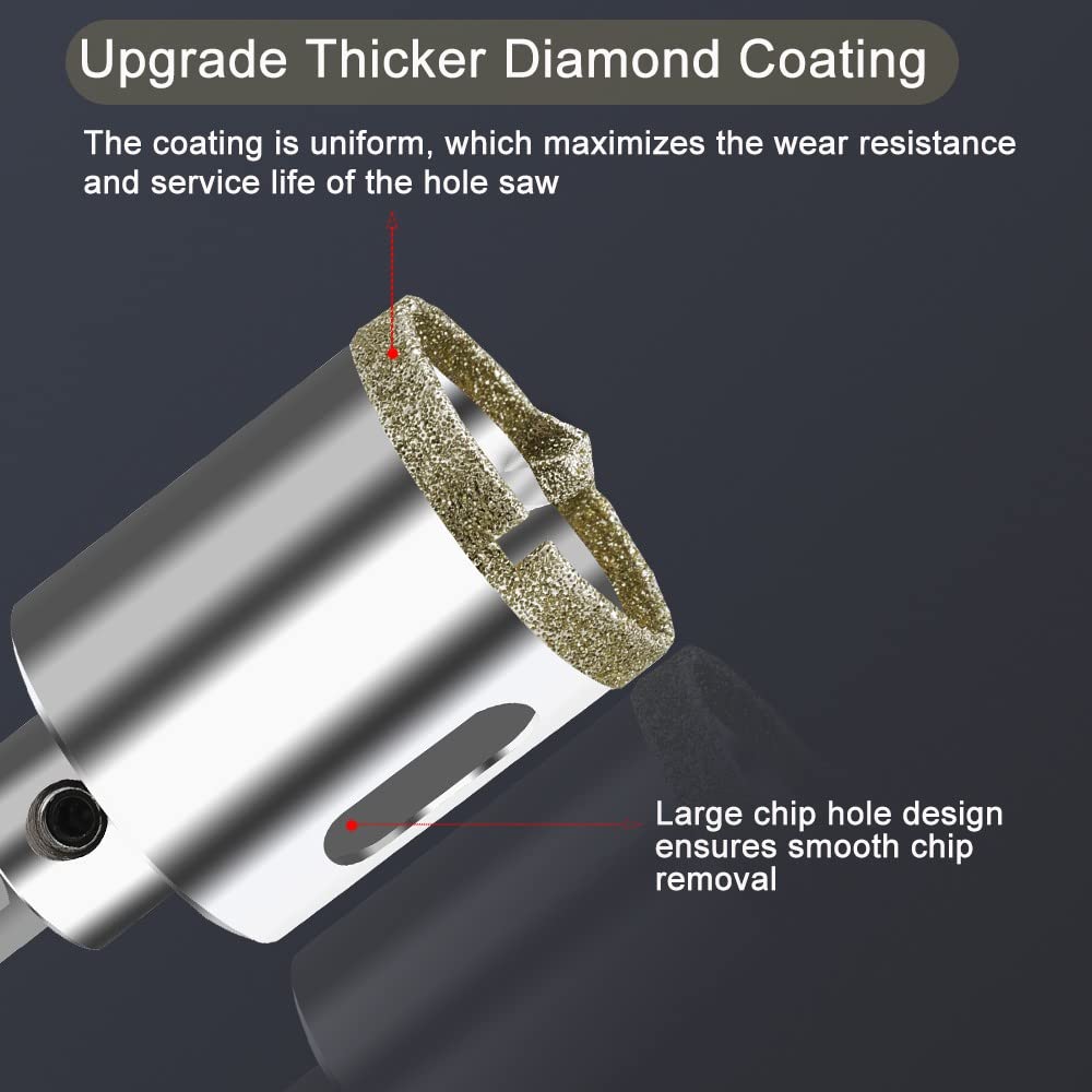 Foto 5 pulgar | Sierra Perforadora De Diamante Asnomy De 83 Mm Con Broca Piloto Para Vidrio - Venta Internacional.