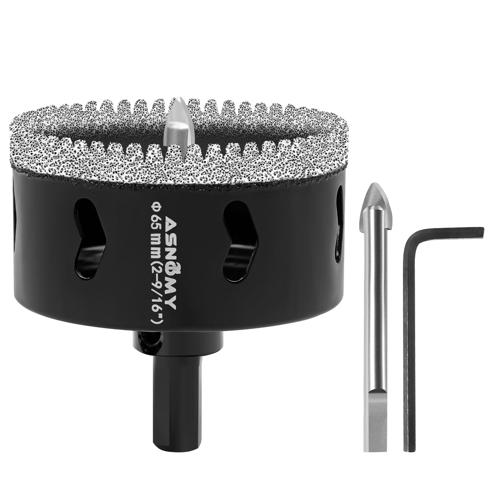 Foto 2 pulgar | Broca Perforadora De Diamante Asnomy, 65 Mm, Serrada Para Soldadura Fuerte - Venta Internacional.
