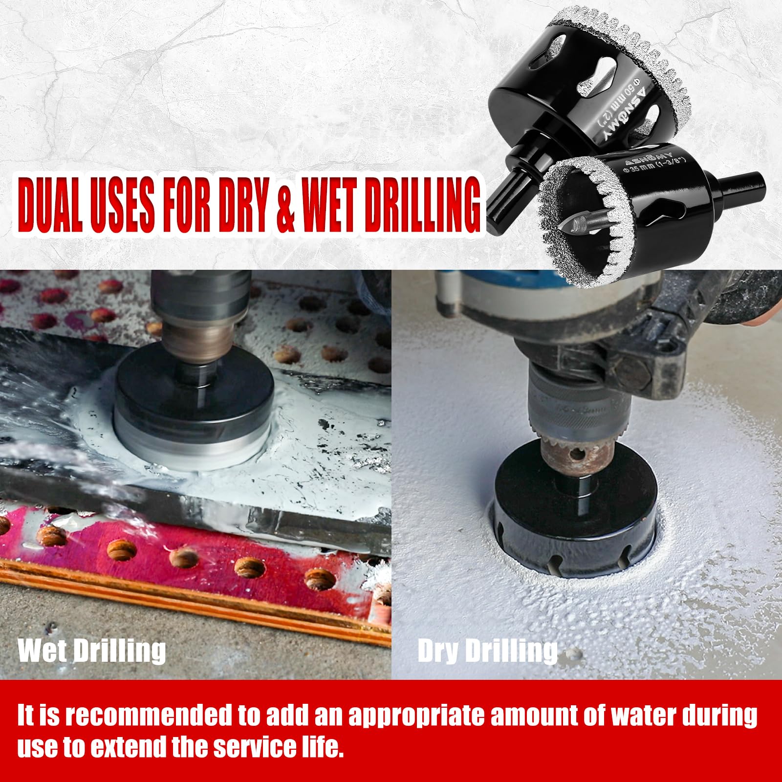 Foto 6 pulgar | Broca Perforadora De Diamante Asnomy Para Soldadura Fuerte Serrada De 82 Mm - Venta Internacional.
