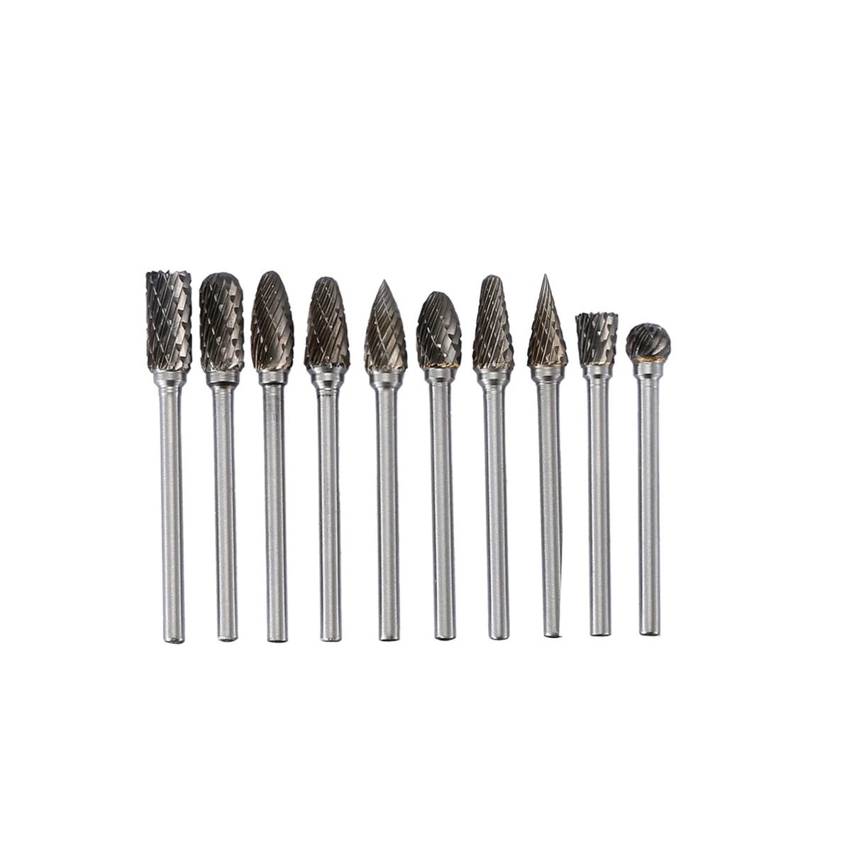 Foto 2 pulgar | Set 10 Brocas Fresas Rotativas D Carburo Tungsteno Para Taladro Eo Safe Imports Esi-2876-1 Plata