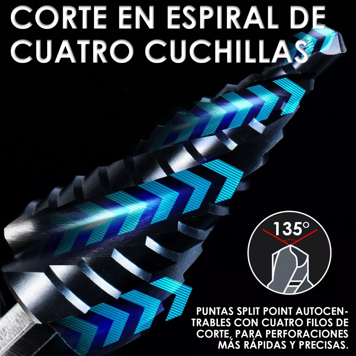 Foto 3 pulgar | Juego De Brocas Escalonada De Acero Para Metal, 3pz Eo Safe Imports Esi-13142-1 Multicolor