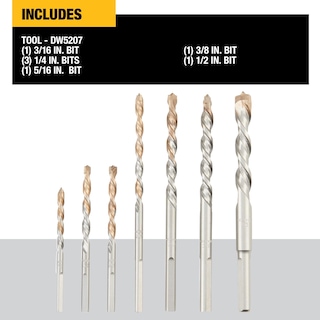 Foto 2 | Juego De Brocas Para Mampostería Dewalt Percussion Concrete & Block, 7 Piezas - Venta Internacional.