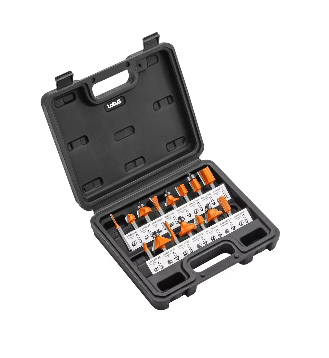 Juego Brocas Lab.g Router Taladro Teeno 1/4 15 Pz Herramienta Plateado