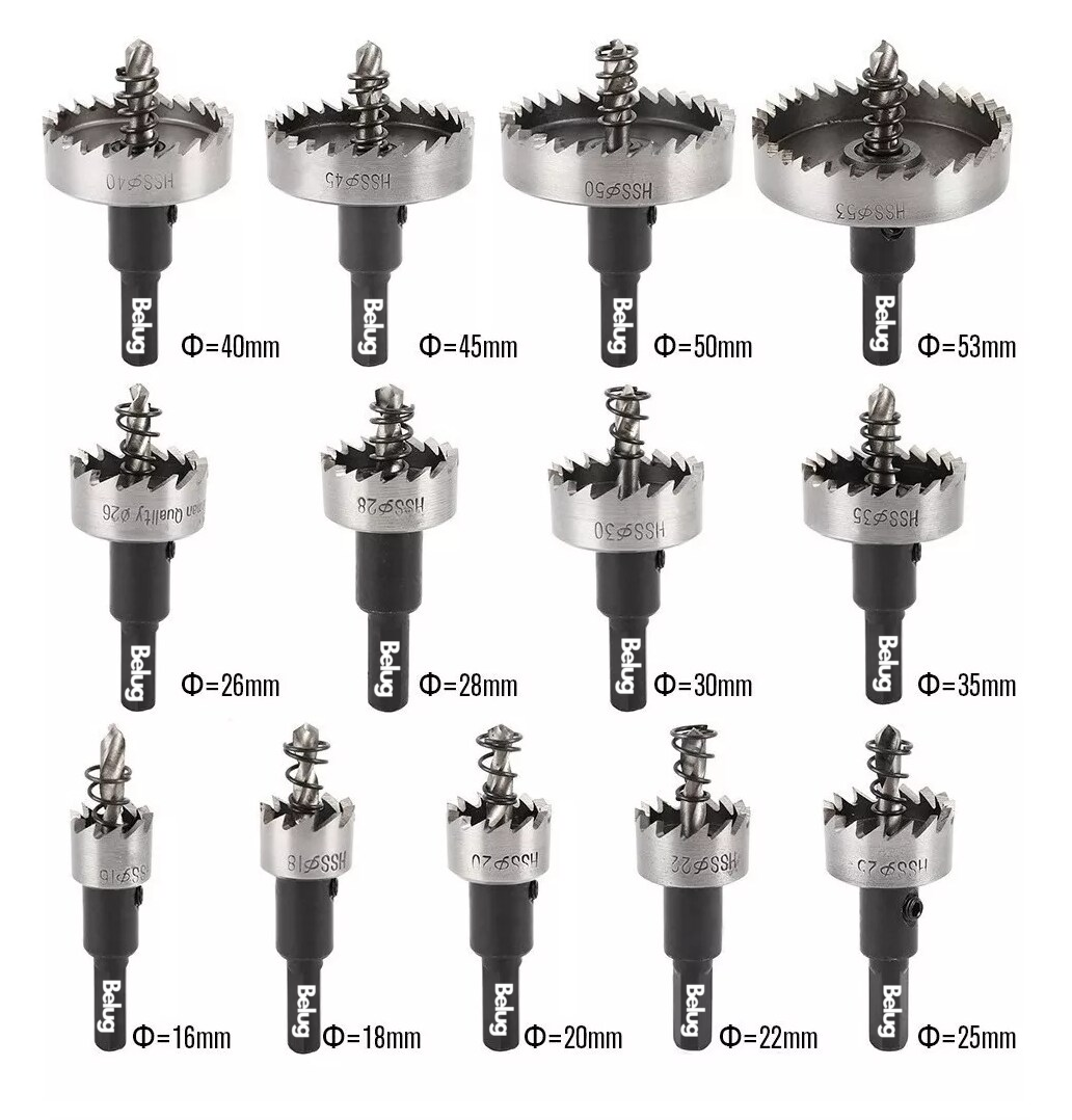 Foto 4 pulgar | Sierras Corta Circulo Metal 16-53mm Hss Acero Inox 13 Brocas, Plata Belug