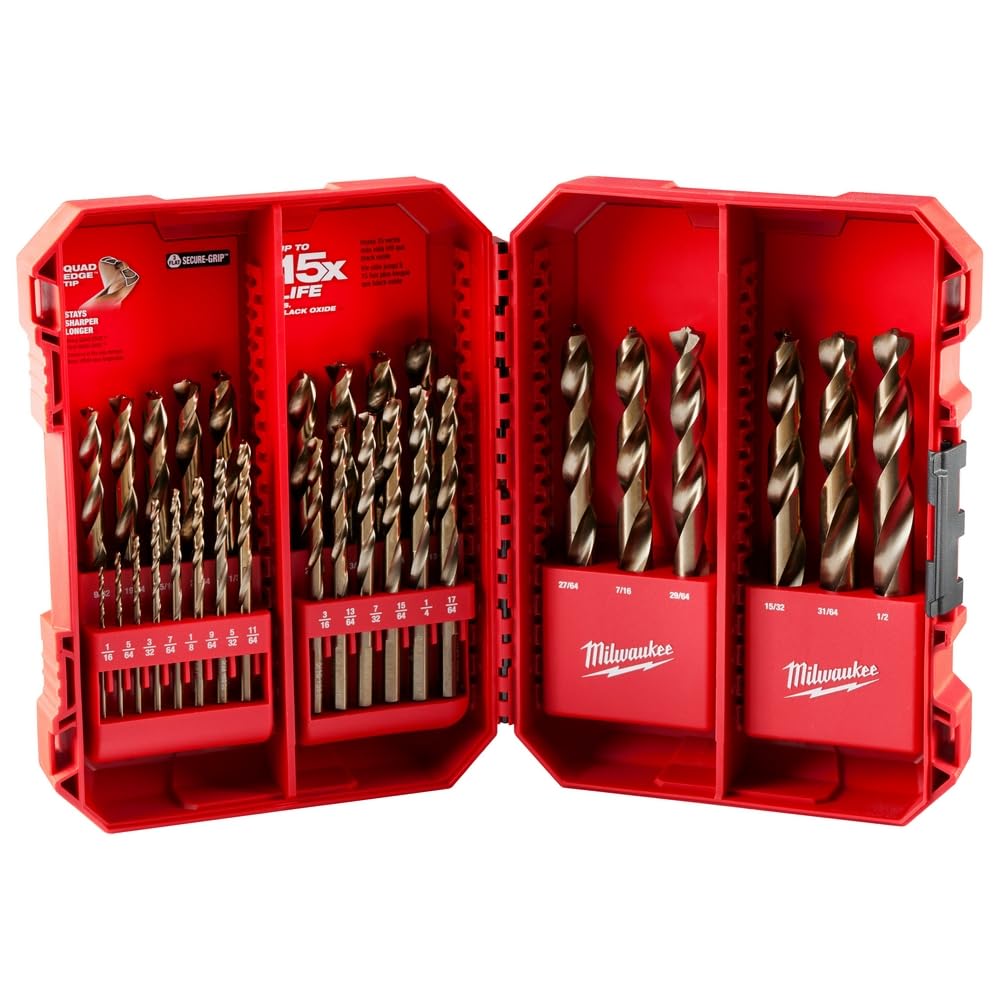 Juego De Brocas Milwaukee 48-89-2332, 29 Piezas, Cobalt Helix, Color Rojo - Venta Internacional.