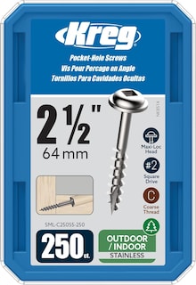 Foto 1 | Tornillos De Bolsillo Kreg Sml-c250s5-250 De Acero Inoxidable - Venta Internacional.