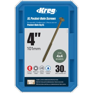 Foto 1 | Tornillos Con Orificio De Bolsillo Kreg Sml-c4x400-30 Xl De 4 Pulgadas (30 Unidades) - Venta Internacional.