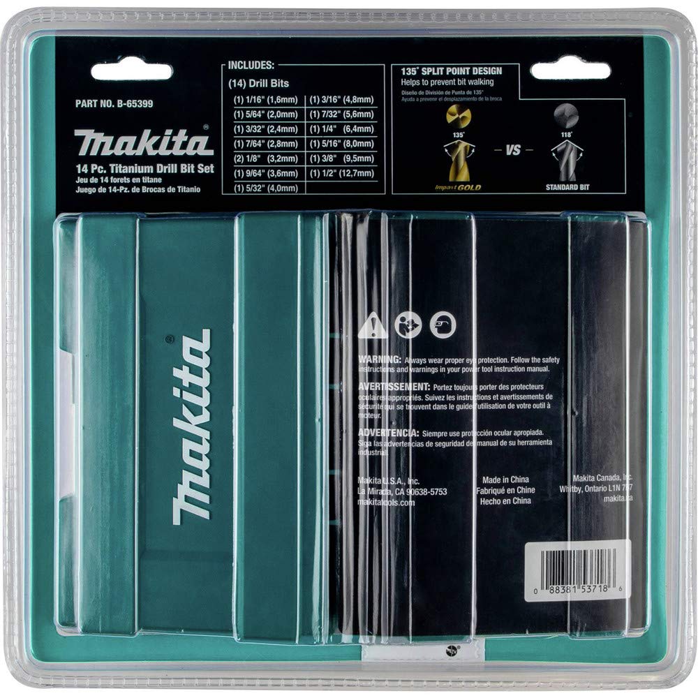 Foto 5 pulgar | Juego De Brocas Makita Impact Gold Titanium, 14 Piezas, 1/4 Pulgadas, Hexagonales - Venta Internacional.