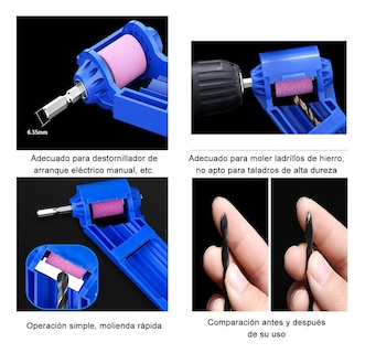 Foto 3 | 2pz Afilador Broca Portatil Lab.g Taladro Repara Saca Punta Filo Azul Rojo