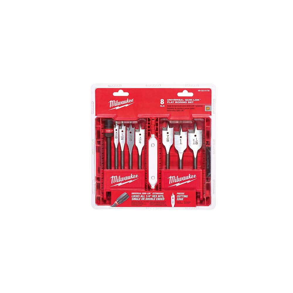 Foto 3 pulgar | Juego De Brocas Planas Quik-lok Universales De 8 Piezas Milwaukee - Venta Internacional.