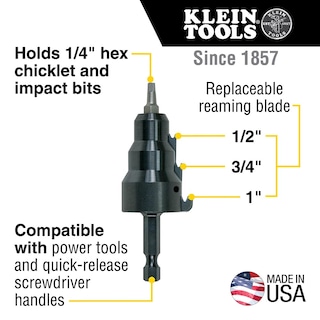 Foto 3 | Escariador De Conductos De Alimentación Klein Tools 85091 De 1/2, 3/4 Y 1 Pulgada - Venta Internacional.