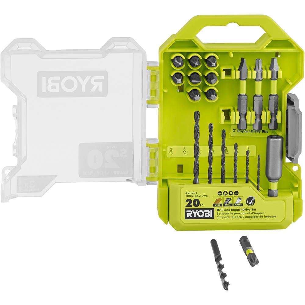 Foto 2 | Set De Taladrado E Impulsor De Impacto Ryobi, 20 Unidades Óxido Negro - Venta Internacional.