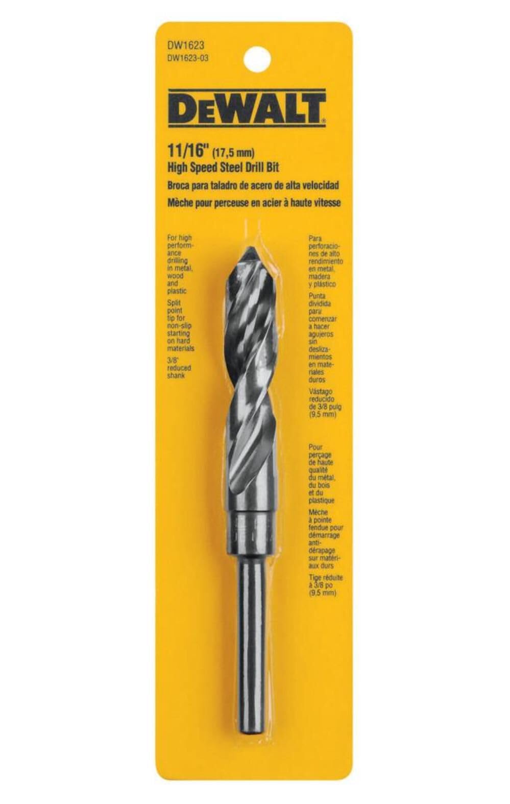 Broca Dewalt Dw1623, 17,46 Mm, Óxido Negro, Vástago De 12,7 Mm - Venta Internacional.