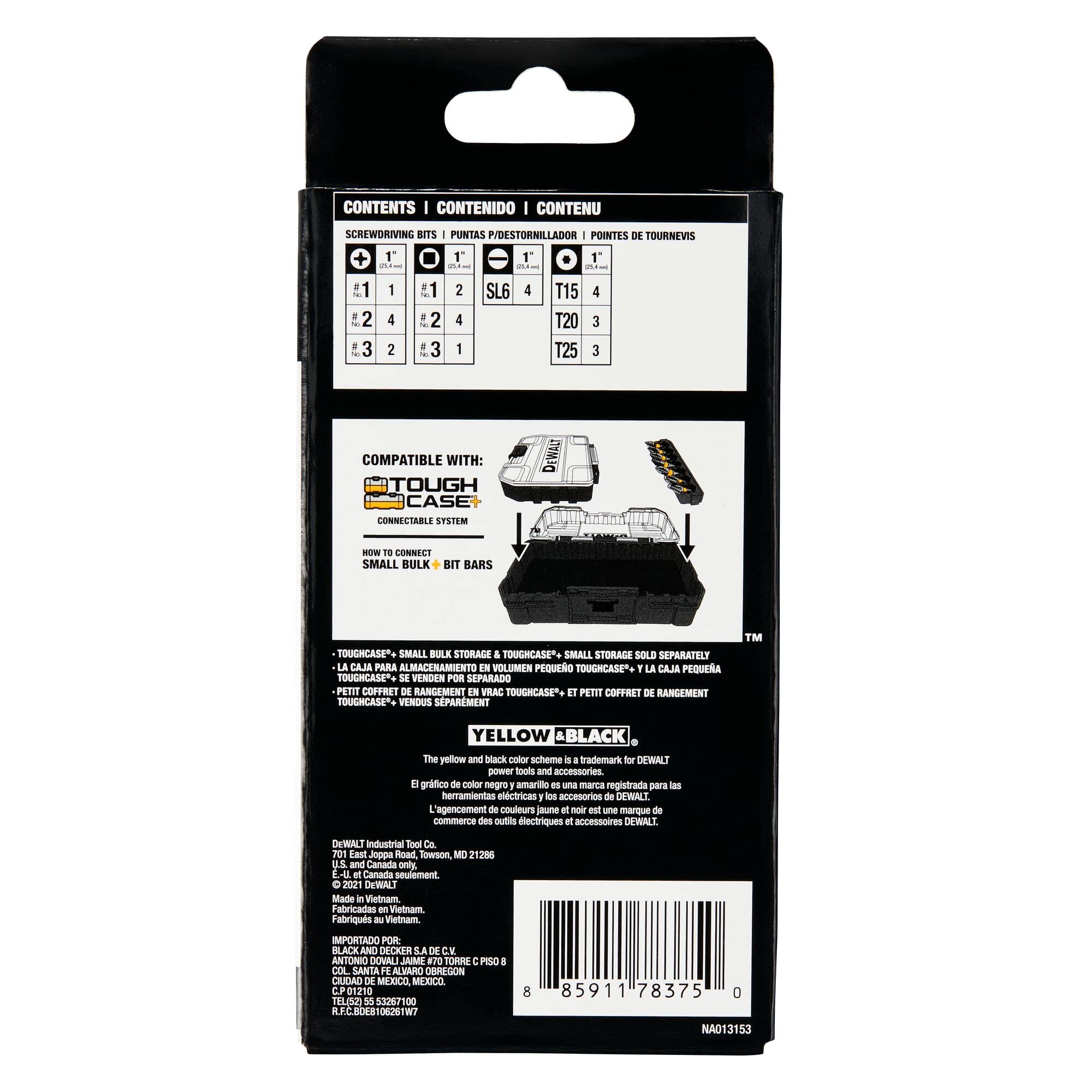 Foto 3 | Juego De Puntas De Destornillador Dewalt Bytc Flex Torq #2 Phillips/ #8 Ranuradas - Venta Internacional.