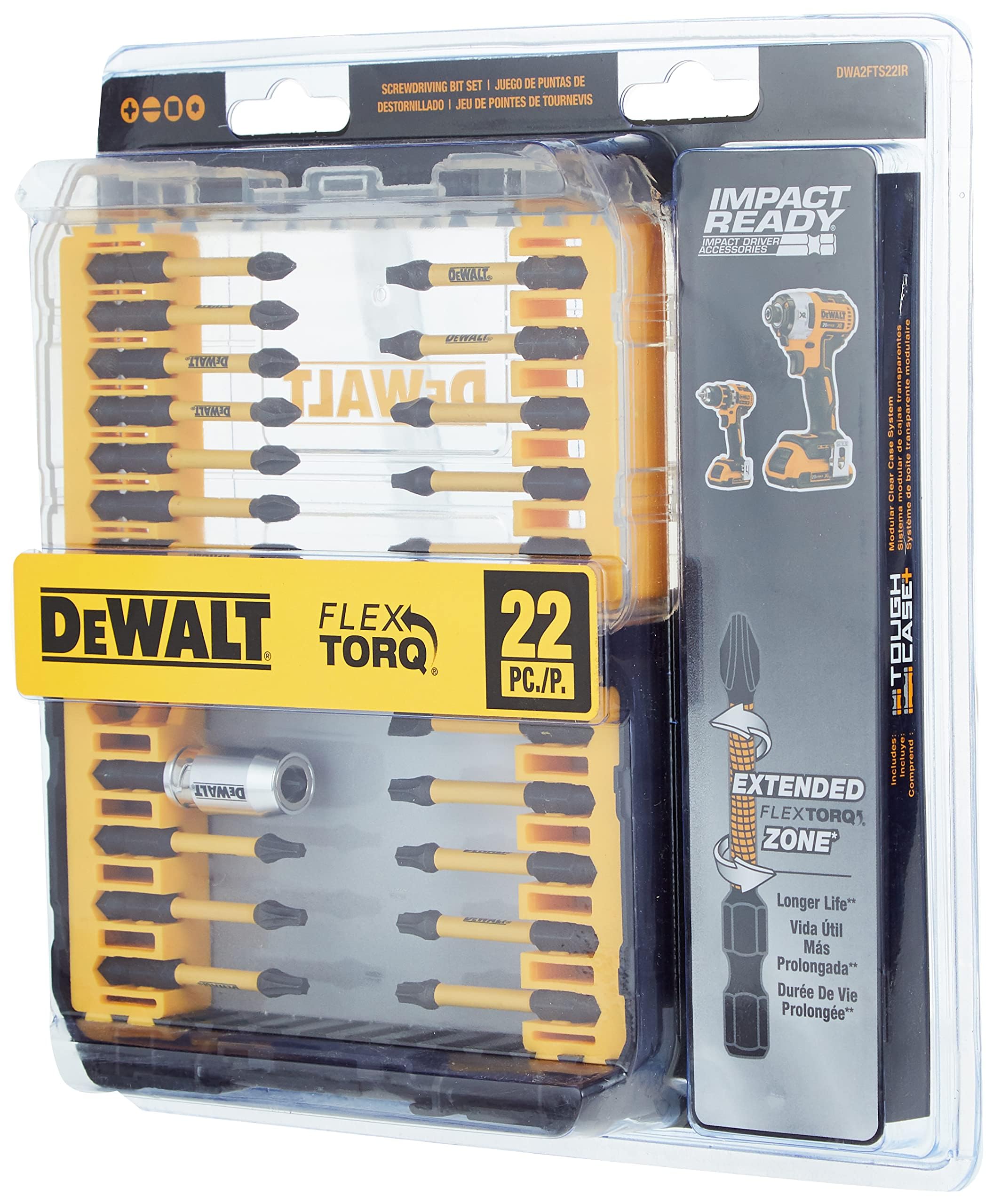 Juego De Brocas Para Destornilladores De Impacto Dewalt Flextorq, 22 Piezas, Dwa2fts22ir - Venta Internacional.