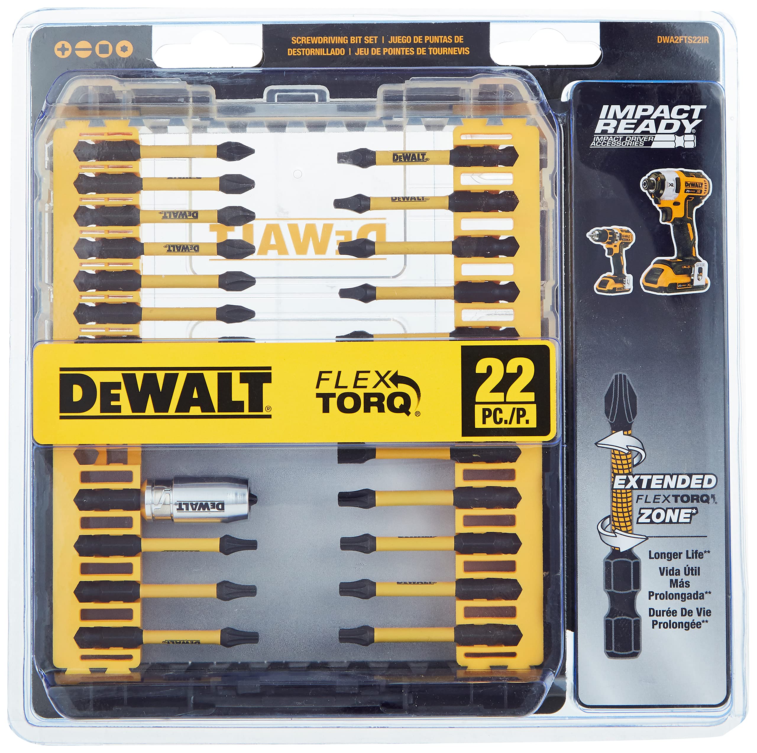 Foto 3 pulgar | Juego De Brocas Para Destornilladores De Impacto Dewalt Flextorq, 22 Piezas, Dwa2fts22ir - Venta Internacional.