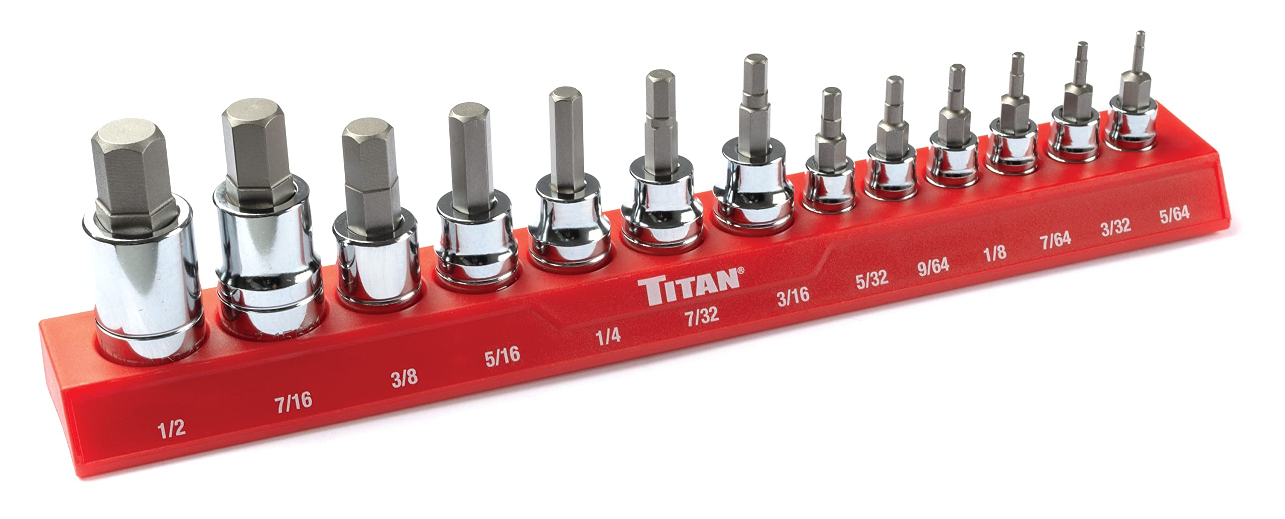 Set De Brocas Hexagonales Sae De 13 Piezas Titan 85530 Con Organizador - Venta Internacional.