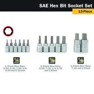 Foto 3 | Set De Brocas Hexagonales Sae De 13 Piezas Titan 85530 Con Organizador - Venta Internacional.