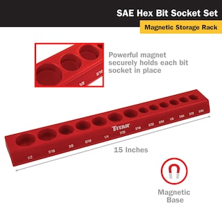 Foto 6 | Set De Brocas Hexagonales Sae De 13 Piezas Titan 85530 Con Organizador - Venta Internacional.