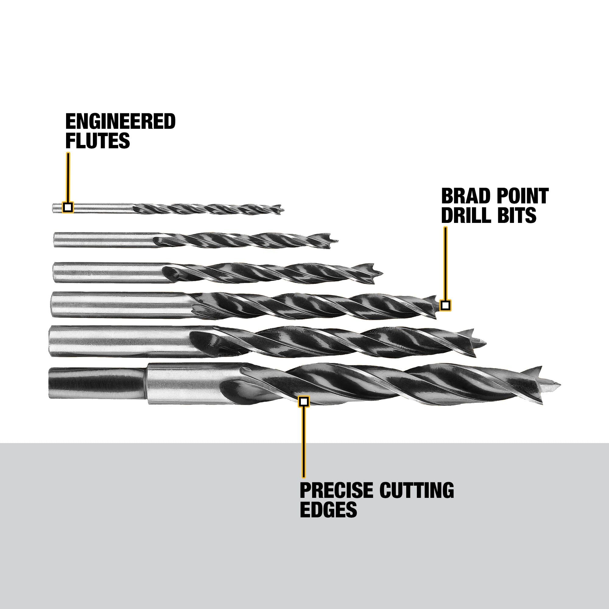 Foto 3 pulgar | Juego De Brocas Dewalt Brad Point De 6 Piezas (dw1720), Color Negro - Venta Internacional.