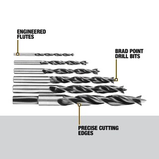 Foto 2 | Juego De Brocas Dewalt Brad Point De 6 Piezas (dw1720), Color Negro - Venta Internacional.