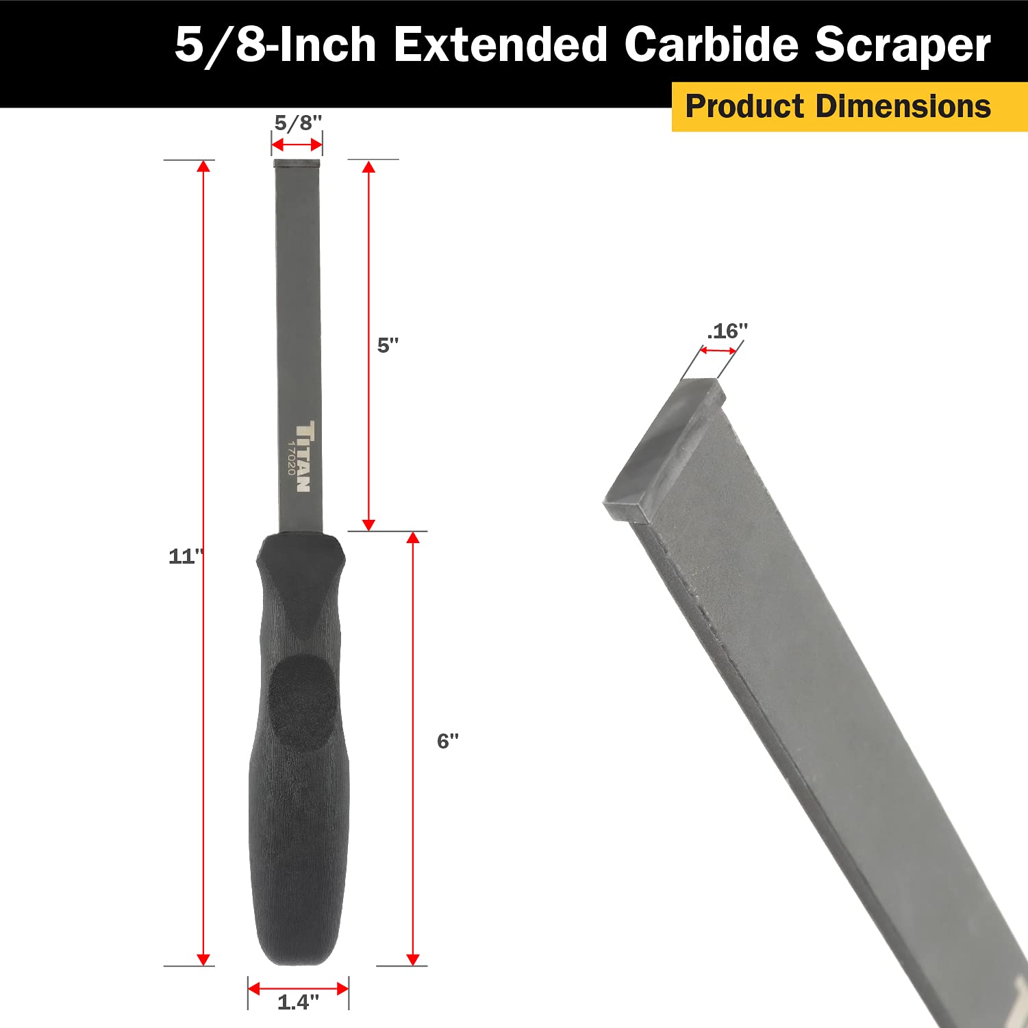 Foto 4 pulgar | Scraper Titan 17020 - Hoja De Carburo Extralarga (16 Mm) - Venta Internacional.