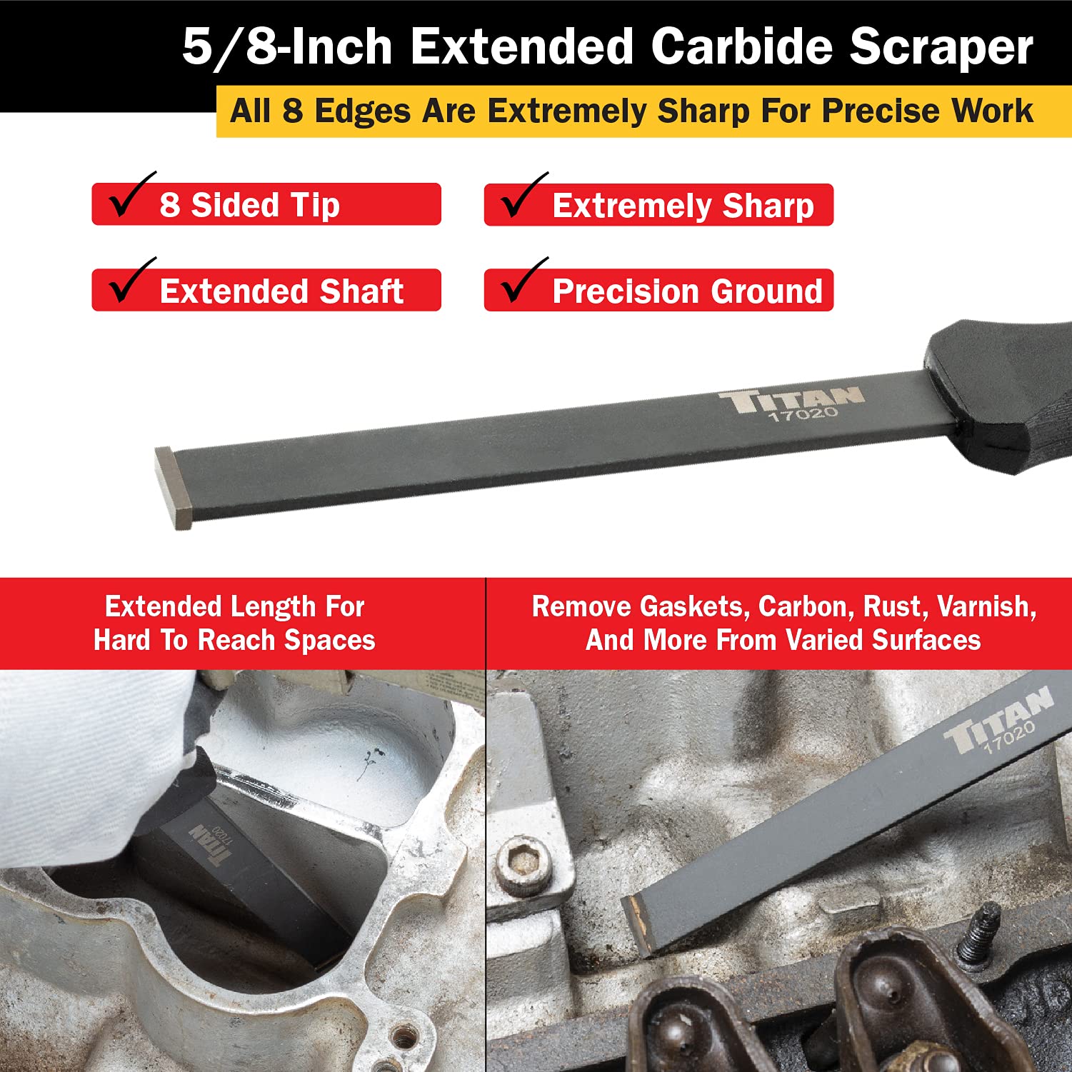 Foto 4 | Scraper Titan 17020 - Hoja De Carburo Extralarga (16 Mm) - Venta Internacional.