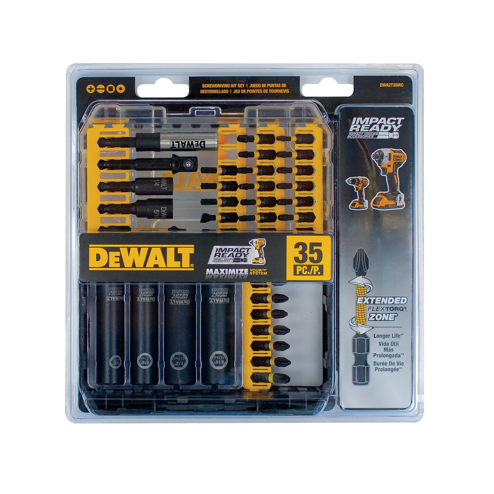 Foto 6 pulgar | Juego De Puntas Para Destornilladores Dewalt Impact Ready Flextorq, 35 Piezas - Venta Internacional.