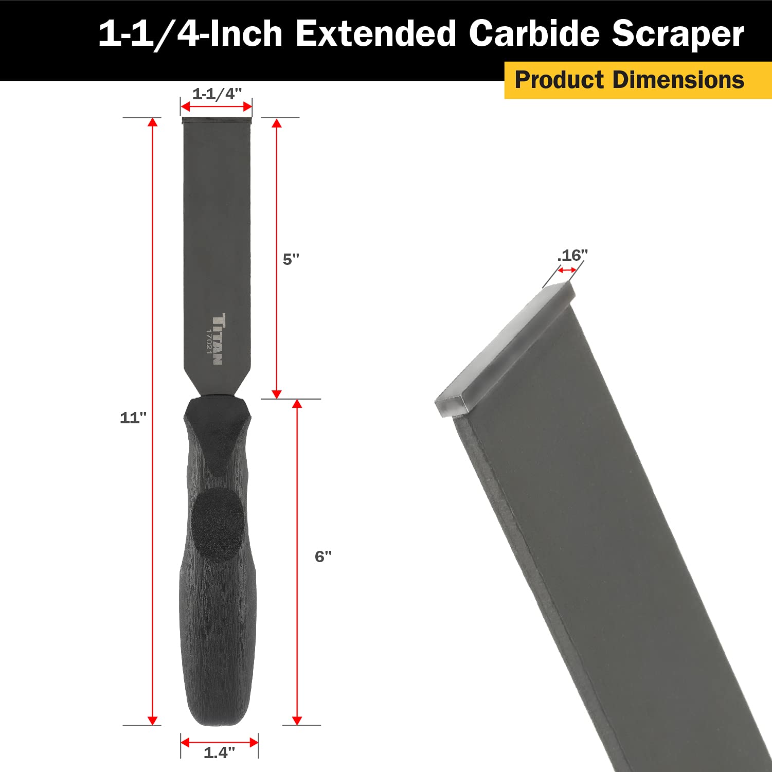 Foto 4 pulgar | Scraper Titan 17021 - Hoja De Carburo Extralarga (3,2 Cm) - Venta Internacional.