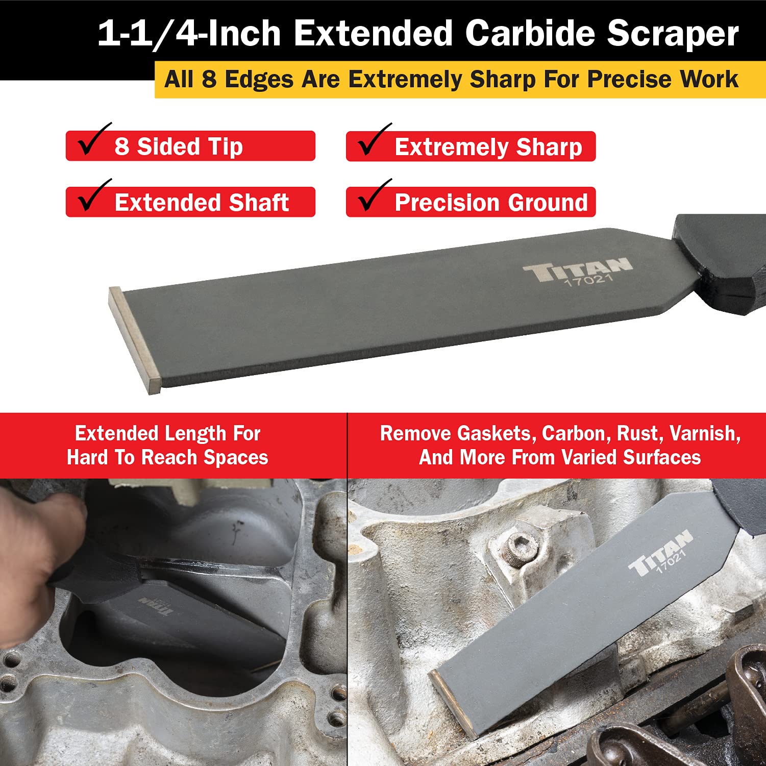 Foto 5 pulgar | Scraper Titan 17021 - Hoja De Carburo Extralarga (3,2 Cm) - Venta Internacional.