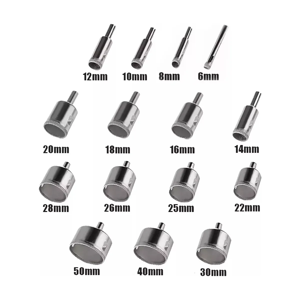 Foto 6 pulgar | Brocas Diamantada Corte Azulejo Cristal Mármol Piedra 10pcs Lab.g Plata