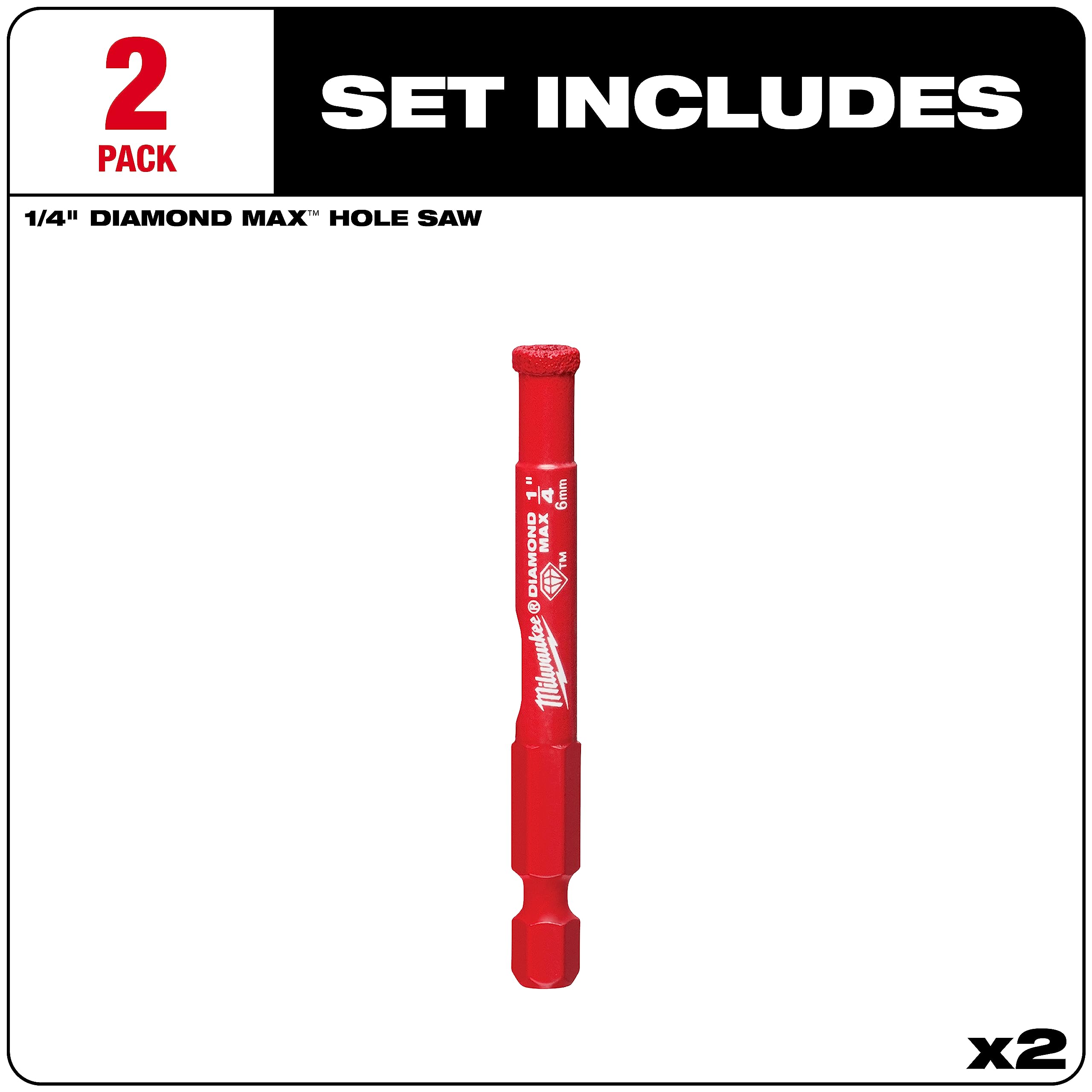 Foto 3 pulgar | Serrucho Perforador Milwaukee Diamond Max De 1/4 Pulgadas, Paquete De 2 Unidades 49-56-0501 - Venta Internacional.