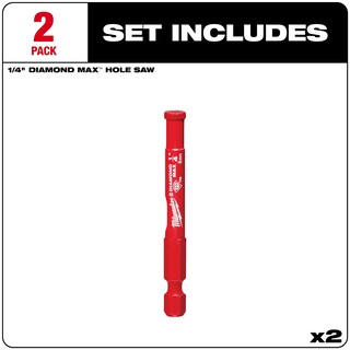Foto 2 | Serrucho Perforador Milwaukee Diamond Max De 1/4 Pulgadas, Paquete De 2 Unidades 49-56-0501 - Venta Internacional.