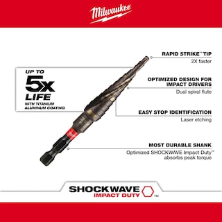 Foto 4 | Broca Escalonada Milwaukee Shockwave Impact Duty St - Venta Internacional.