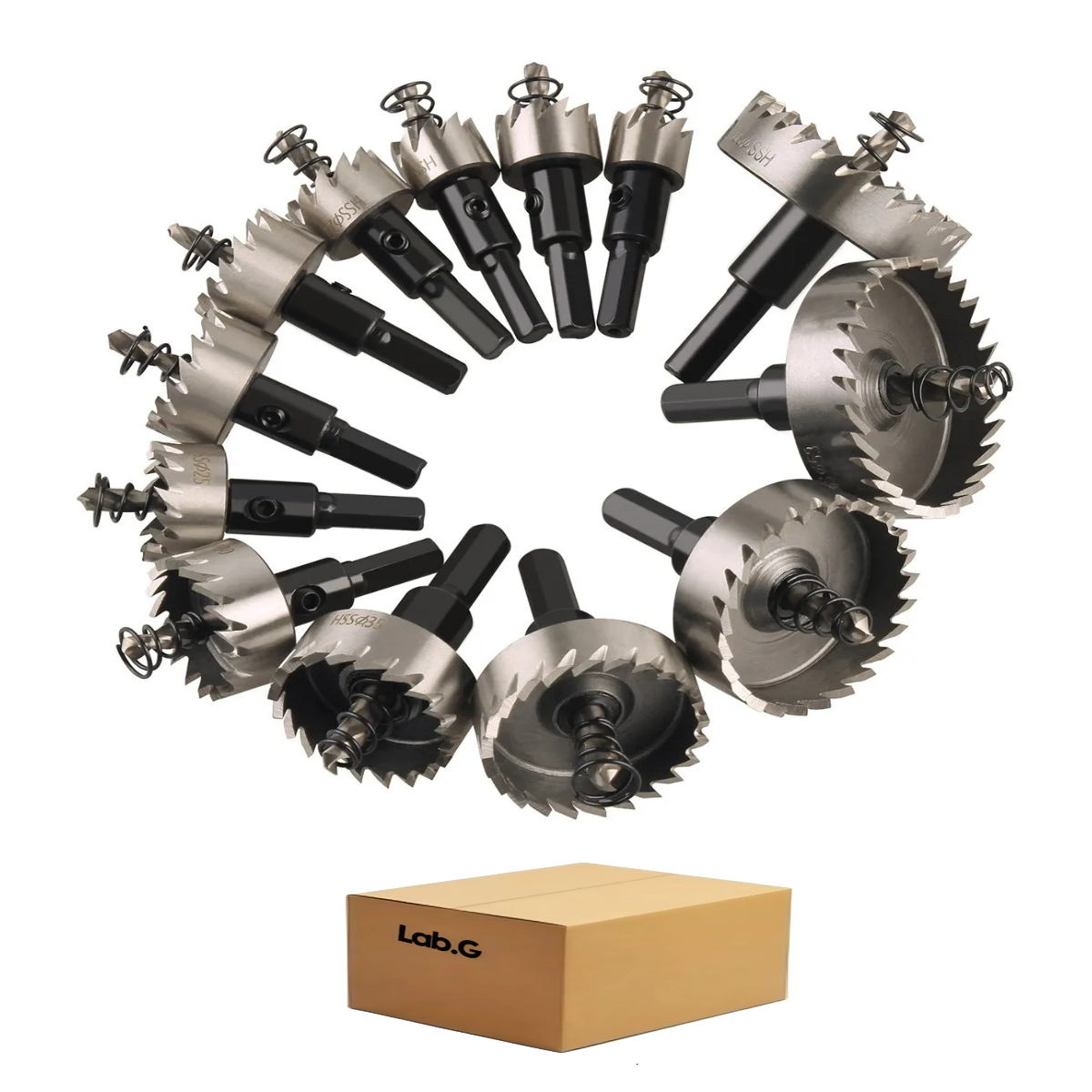 13 Brocas Sierras Corta Circulo Metal 16-53mm Lab.g Plata