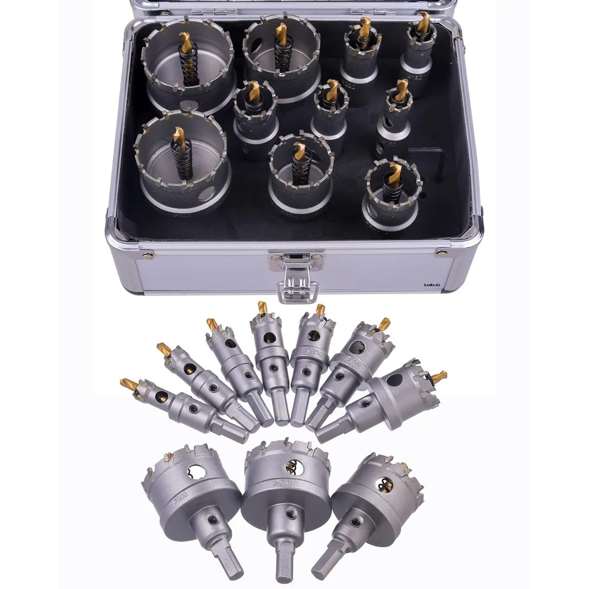 Foto 4 pulgar | 10 Brocas 16-53mm Metal Acero Inoxi Hierro Carburo Lab.g Plata