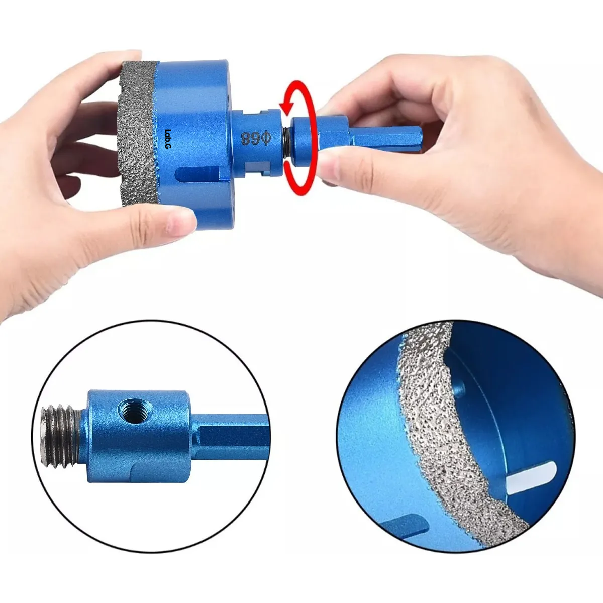 Foto 4 pulgar | Broca Copa Esmeril M14 Para Mármol Lab.g Azul